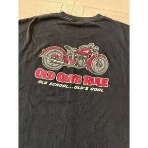 Old Guys Rule black short sleeve motorcycle t shirt.  Old School…Old's Cool. 2XL